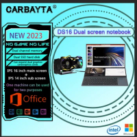 CARBAYTA Core i7 10750H Dual Screen Laptop 16 Inch (14 Inch Touch Screen) Gaming Laptop Notebook Computer DDR4 Windows 10 11 Pro