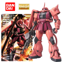 Bandai MG Char Aznable MS-06S ZAKU 2 Ver.2.0 1/100 18Cm Original Action Figure Gundam Model Kit Assemble Toy Gift Collection
