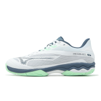 Mizuno 網球鞋 Wave Exceed Light 2 AC 男鞋 白藍 輕量 支撐 緩衝 運動鞋 美津濃  61GA2318-37