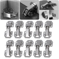 10pcs Cabinet Hinge 90 Degree 3/4in No-Drilling Hole Cupboard Door Hydraulic Hinges Soft Close With Screws Furniture Hardware
