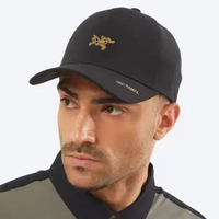 ARC'TERYX Topi Pria Wanita - Desain Kasual Bahan Cotton Warna Polos Black