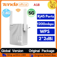 Tenda WiFi Repeater AC1200 Dual Band 2.4G 5GHz Signal Expansion Booster Wireless Range Extender support WPS function Plug n Play