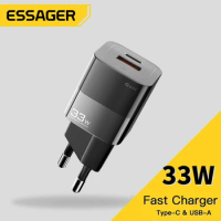 Essager USB Type C Charger 33W GaN PD QC 3.0 Fast Charging For iphone 14 13 12 Pro Max Xiaomi Mobile Phones iPad EU Plug Adapter