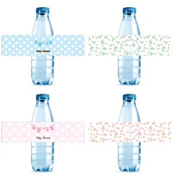 10pcs Baby Shower Bottle Labels Gender Reveal Party Decoratons Mineral Water Bottle Stickers Baby Shower Birthday Party Supplies