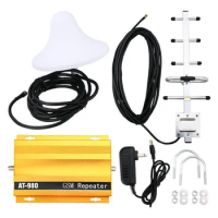 AT980 Repeater GSM Signal Amplifier 900MHz Mobile Phone Signal Booster Repeater Ceiling Antenna +Yagi Antenna