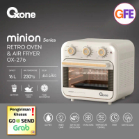 Oxone Retro Mini Oven Air Fryer Dehydrator Minion Series 16L OX-276 Tanpa Packing Kayu