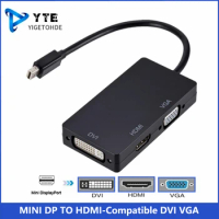 YIGETOHDE 3 In 1 MINI DP to HDMI-Compatible DVI VGA Adapter Cable 1080P Converter Connector For Projector Laptop Computer