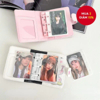 in stockIns 3Inch Kpop Photocard White Pink Binder Photo Card Collect Album Book A7 PU Leather Noteb