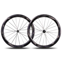 ICAN New 700C Carbon Wheelset Road Disc Brake Carbon Spoke With 12K X Weave 50C