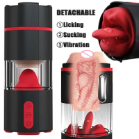 GALAKU Male Detachable Masturbation Cup Automatic Deep Throat Oral Vagina Lick Sucking Masturbator Pussy Vibrators Men Sexy Toys