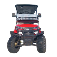 Red 4 Seats 48V/72V Lithium Battery Double Swing Arm Club Car Electric Golf Buggy Hunting Cart With CE DOT