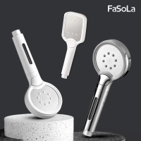 FaSoLa 多段式增壓過濾花灑 加壓蓮蓬頭-圓形款-白
