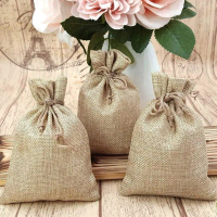 Pouch Serut Goni Kantong Serut Linen Drawstring Burlap Gift Bag