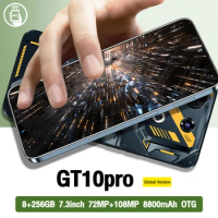 Global VER GT10Pro 5G Smart Phone NFC 10Core 8GB/256GB 7.3 Inch Mini Smart phones Android13 Mobile Phone 8000mAh Battery Face lD