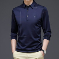 【M-3XL】春秋款 中年青年打底衫 長袖 休閒輕商務 爸爸裝 POLO衫 男上衣 POLO長袖