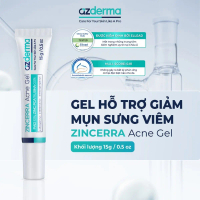 Gel hỗ trợ giảm mụn sưng viêm Azderma Zincerra Acne Gel 15g, hỗ trợ gom cồi mụn,giảm sưng đau,ngăn n