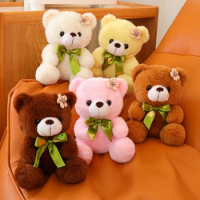 20CM Small Cute Teddy Bear Plush Toy Bow Super Soft Sitting Posture Panda Comfort Doll Give Children Birthday Gifts