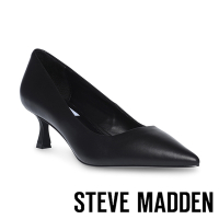 STEVE MADDEN-VALENZIA 素面尖頭前包低跟鞋-黑色