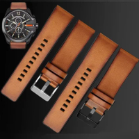 22 24m 26mm men Genuine Leather band for diesel DZ7406 DZ7408 DZ4476 DZ4343 watch strap Brown watchband Retro wristband Bracelet