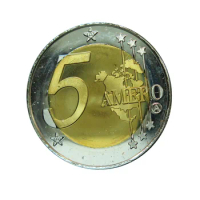 C96 2021 Germany Antique Souvenirs Badge Original Bar Challenge Gold Euro Bi Metal New World Order 5 Amero Alex Jones Round