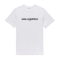 KARL LAGERFELD 老佛爺 熱銷印刷圖案短袖T恤-白色