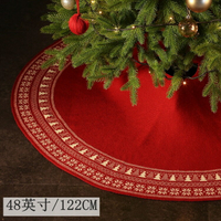 免運 針織毛線樹底 圍裙披肩 聖誕裝飾用品 復古雪花樹裙48英寸
