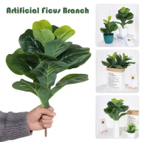 Party Supplies Courtyard Ornament Floral Arrangement Artificial Ficus Branch Faux Leaves Lifelike Greenery Fake Plants