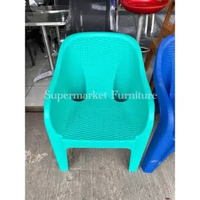 Olymplast Kursi Santai Plastik Motif Rotan + Gagang Indoor/Outdoor OL 505 HIJAU