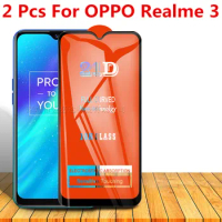2 Pcs Curved Tempered Glass For OPPO Realme 3 Full Cover 11H Protective film Screen Protector For Oppo realme3