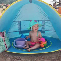 Pop Up Baby Beach Tent With Pool Pit Portable Sun Shelter Tent With UPF UV 50+ Protection For Toddler Summer Beach supplies