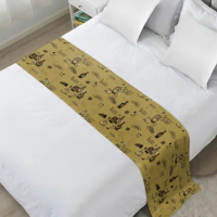 Wine Retro Grapes Bed Runner Home Hotel Decoration Bed Flag Wedding Bedroom Bed Tail Towel