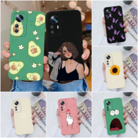 For Xiaomi 12 Lite 12X Case Cover Shockproof Silicone Soft TPU Shell Fashion Labels Avocado Butterfly For Xiaomi 12 Funda Coques