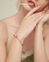 鍍18k玫瑰金手鐲女日韓時尚鈦鋼飾品潮人個性手環情侶生日禮物