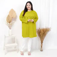TUNIK KAOS JUMBO POLOS - TUNIK KAOS WANITA POLOS LD 120 cm - LD 130 cm - LD 140 cm 3XL LEMONE