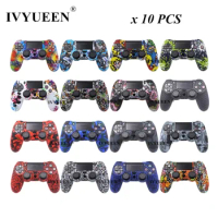 IVYUEEN 10 PCS Silicone Protective Skin Case for Sony PlayStation 4 PS4 DS4 Pro Slim Wireless Controller Cover Game Accessories