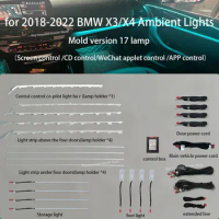 For BMW X3X4 2018-2022 11 color ambient light original car button control and original car menu control atmosphere lamp