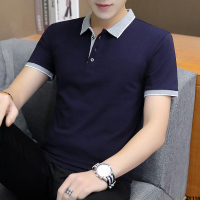 Korean Style T Shirt Clothes Lapel Men's Student Clothes Shirt polo T-shirt Top Fashion Short Sleeve Youth 12 Men's