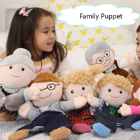 Hand Puppets Family Plush Toy Early Education Learning Puppet Theater Dolls for Kids Fantoche for Telling Story