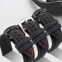 Soft Silicone Watch Strap for Omega Mido Tissot Seiko Citizen Casio Waterproof Men's Rubber Watchband Accessories 20mm 22mm 24mm