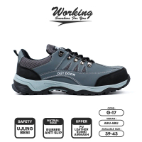 Sepatu Pria Sapatu Safety Boots Keren Casual Sport Sepatu Proyek Working G17 Shoes Kerja Hitam size 