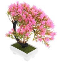 Artificial Bonsai Tree Faux Plants Indoor Fake Bonsai Tree Japanese Zen Artificial Flower Simulation Plants Faux Potted