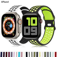 Silicone Strap For Apple Watch band 44mm 45mm 49mm 40mm 41mm soft watchband correa bracelet iWatch series 3 4 5 6 7 se 8 ultra