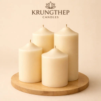 [พร้อมส่ง] [Ready to Ship] Set of Pillar Candles (4 Pieces) Unscented Pillar Set 700g Premium Soy Wa
