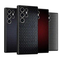 Metallic Texture Carbon Fiber Phone Case for Samsung Galaxy S22 Note 20 Ultra S23 S21 S20 FE S10 S10E Silicone Cases