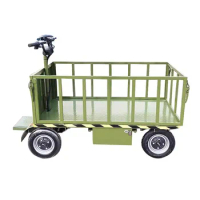 4 Wheel Wagon Bike Warehouse Transport Trolley Drive Green Platform Trolley Cart Heavy Duty 800 kg Farm Express Station