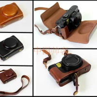 Deluxe Edition Retro Vintage PU Leather Camera Case Bag For Panasonic Lumix LX10 L-X10 Camera With Bottom Battery Opening
