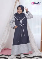 MUTIF Sarimbit Tiffani Alachwan Navy Blazer Anak S Gamis Anak SET
