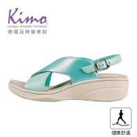 【Kimo】交叉繫帶山羊皮舒適健康涼鞋 女鞋(亮麗綠 KBCSF170061)