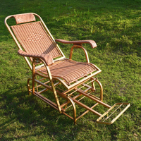 Rocking Chair Lunch Break Recliner Iron Rattan Chair Lazy Balcony Outdoor Rocking Chair Leisure Backrest for the Elderly Leisure Chair
