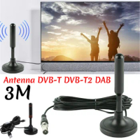 300cm Coax Cable Portable HD Digital TV Antenna Indoor Amplified dab antenna DVB-T DVB-T2 DAB Freeview Aerial for Smart TV